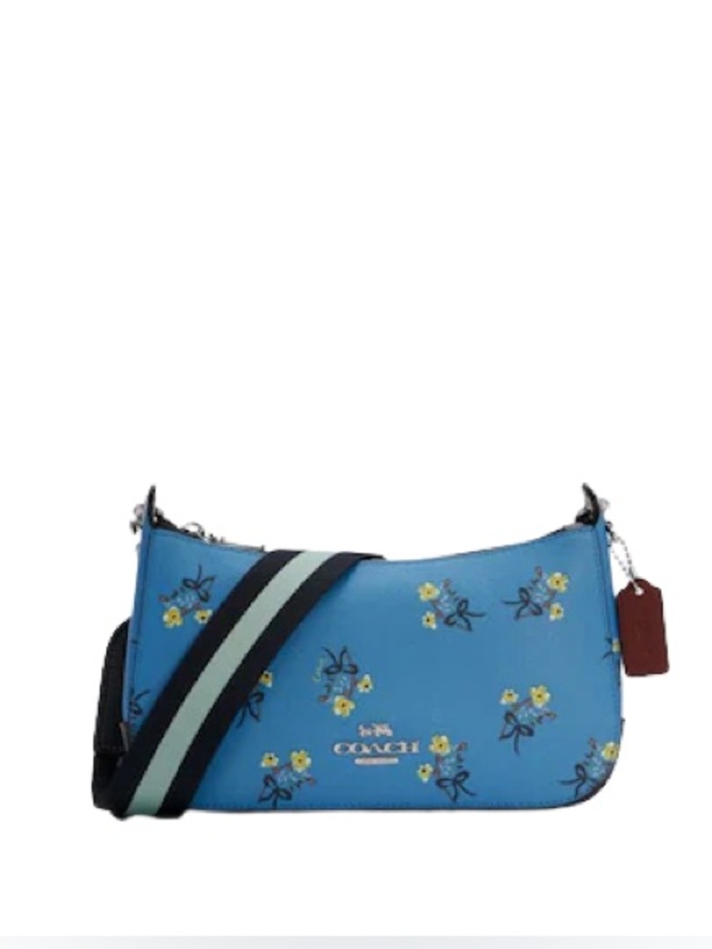 Coach Jes Baguette Bag with Floral Print and Bows. Carry your essentials in styl